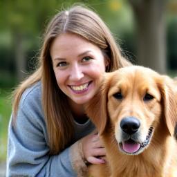 Cliente Marie avec son chien Golden Retriever